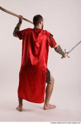 Man Adult Athletic White Fighting with spear Standing poses Army